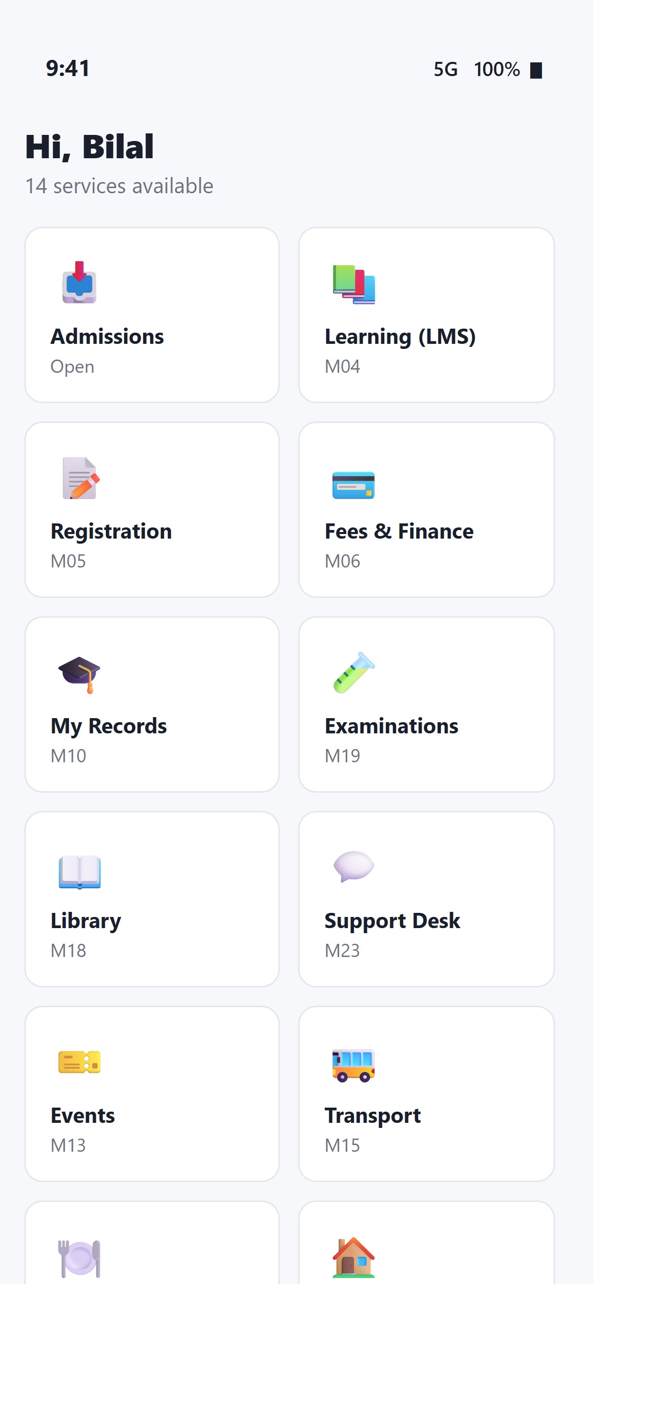 Applicant home in the HTECH UMS mobile app